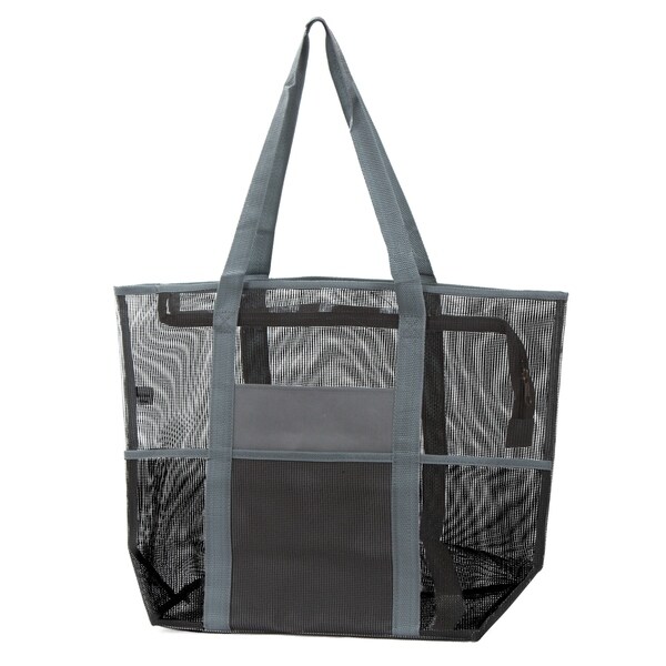 mesh beach bag with zipper