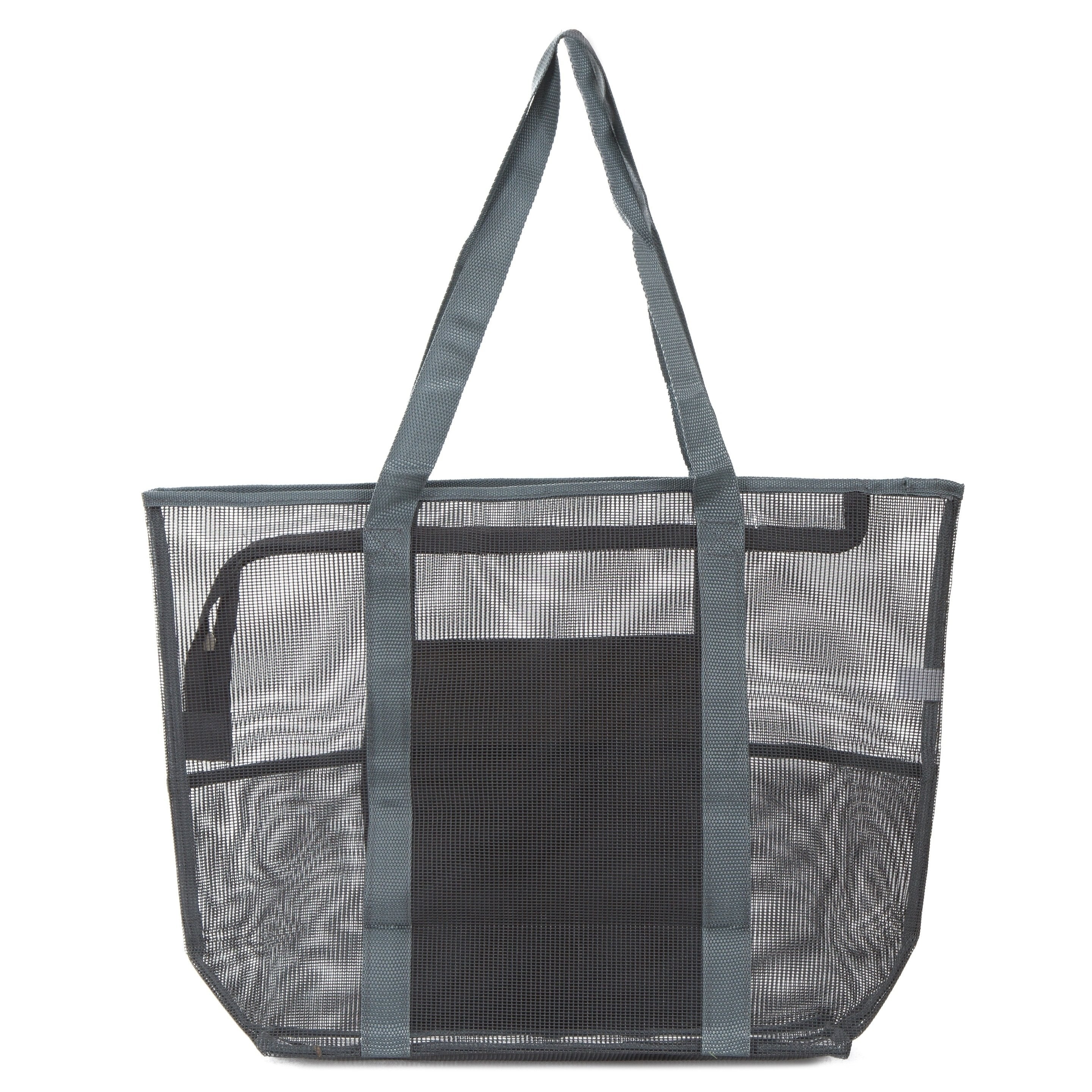 mesh beach bag with zipper