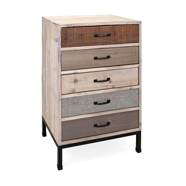 Shop Vintage Multicolor Pastel Wood 5-drawer Chest with ...