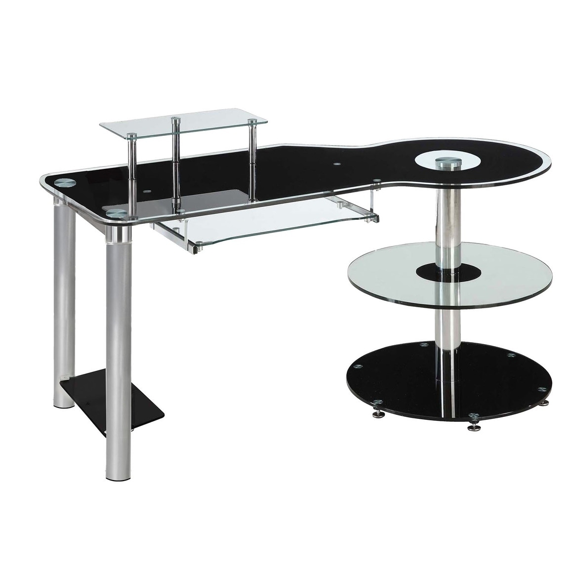 Shop Innovex Home Products Orbit Glass And Steel Computer Desk