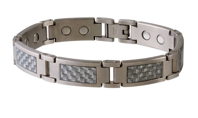 Sabona Grey Magnetic Steel And Carbon Fiber Bracelet