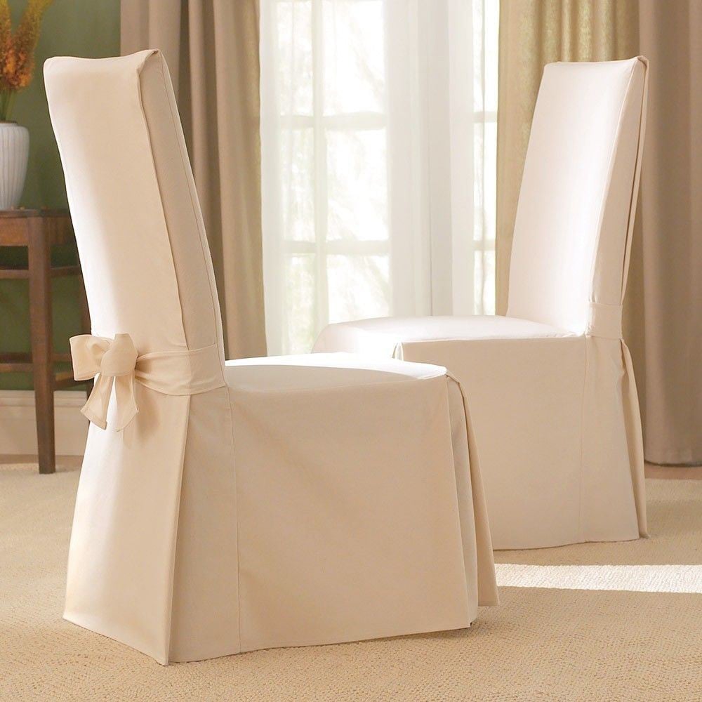 Madison chambray dining room best sale chair slipcover