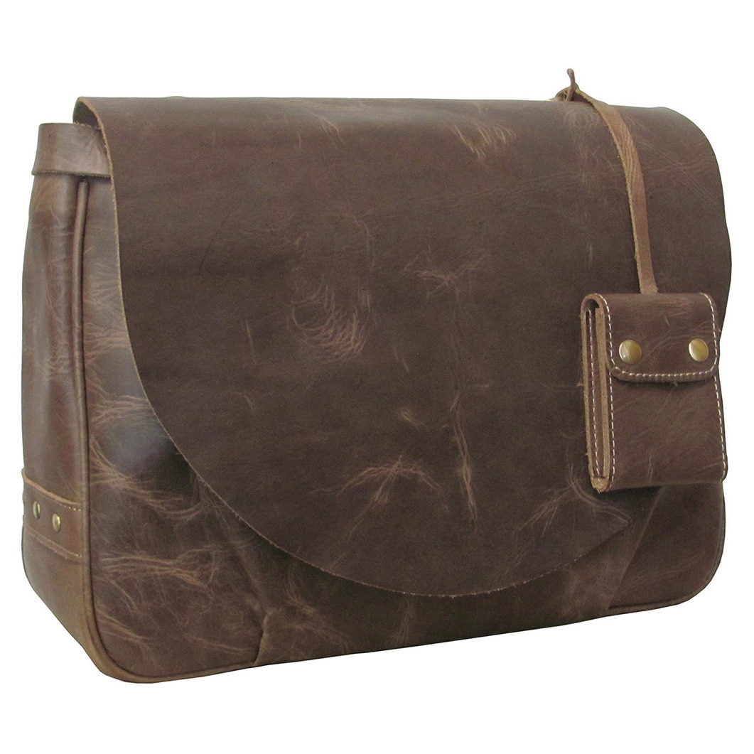 Amerileather Vintage Leather Messenger Bag