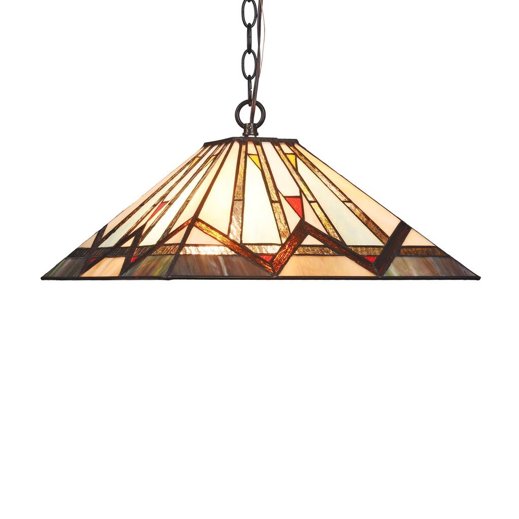 Copper Grove Ozalj Tiffany-style 2-light Blackish Bronze Pendant