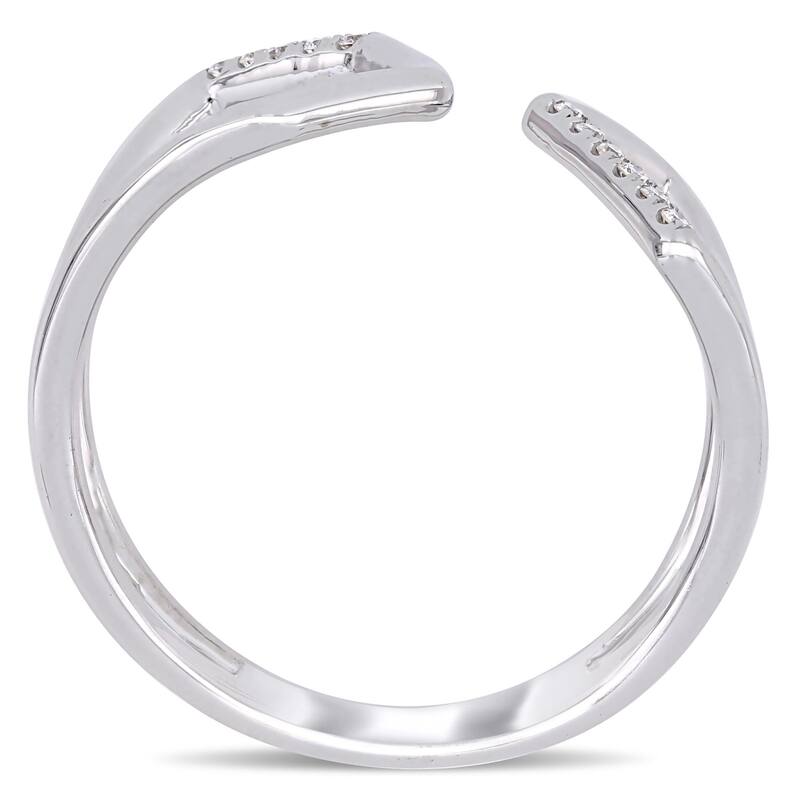 Miadora 14k White Gold Diamond-Accent Geometric Open Cuff Ring