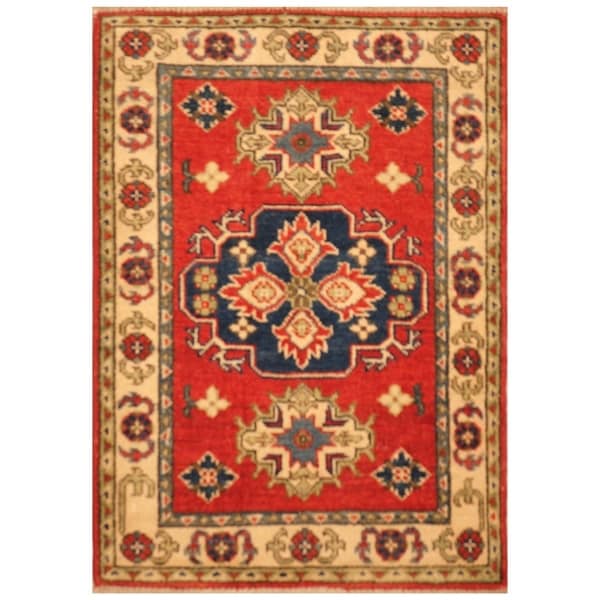 Handmade Kazak Wool Rug (Afghanistan) - 2'2 x 3'