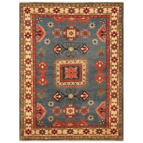 Handmade Kazak Wool Rug (Afghanistan) - 3' x 4'