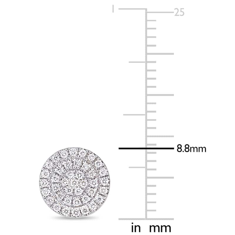 Miadora Signature Collection 14k White Gold 1/2ct TDW Diamond Triple Halo Circle Stud Earrings