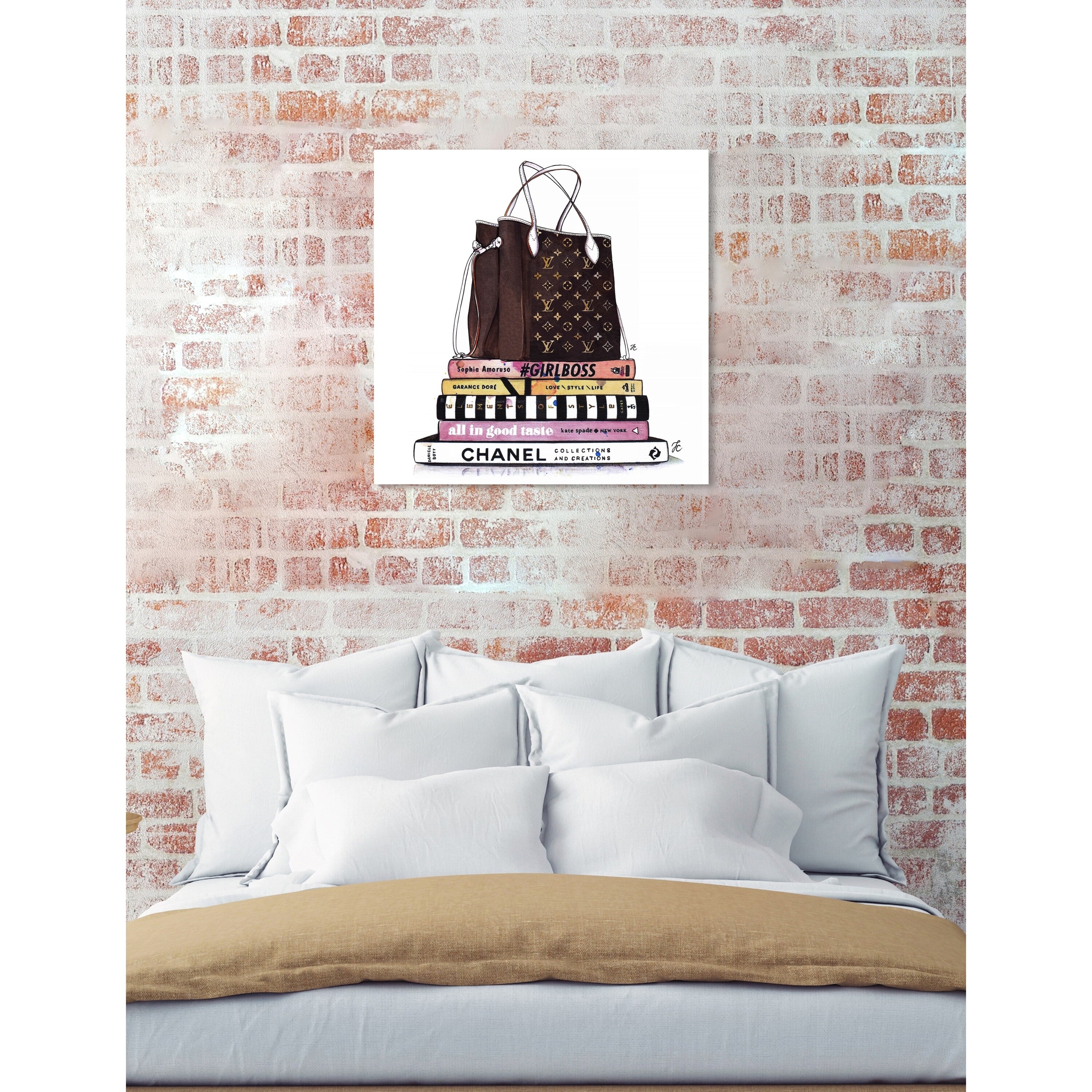 Oliver Gal 'Doll Memories-Bouquet in Trunk' Fashion and Glam Wall Art  Canvas Print - Brown, Pink - Bed Bath & Beyond - 26233696