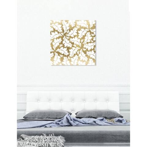 Oliver Gal 'Golden Leaf Fall' Floral and Botanical Wall Art Canvas Print - Gold, White