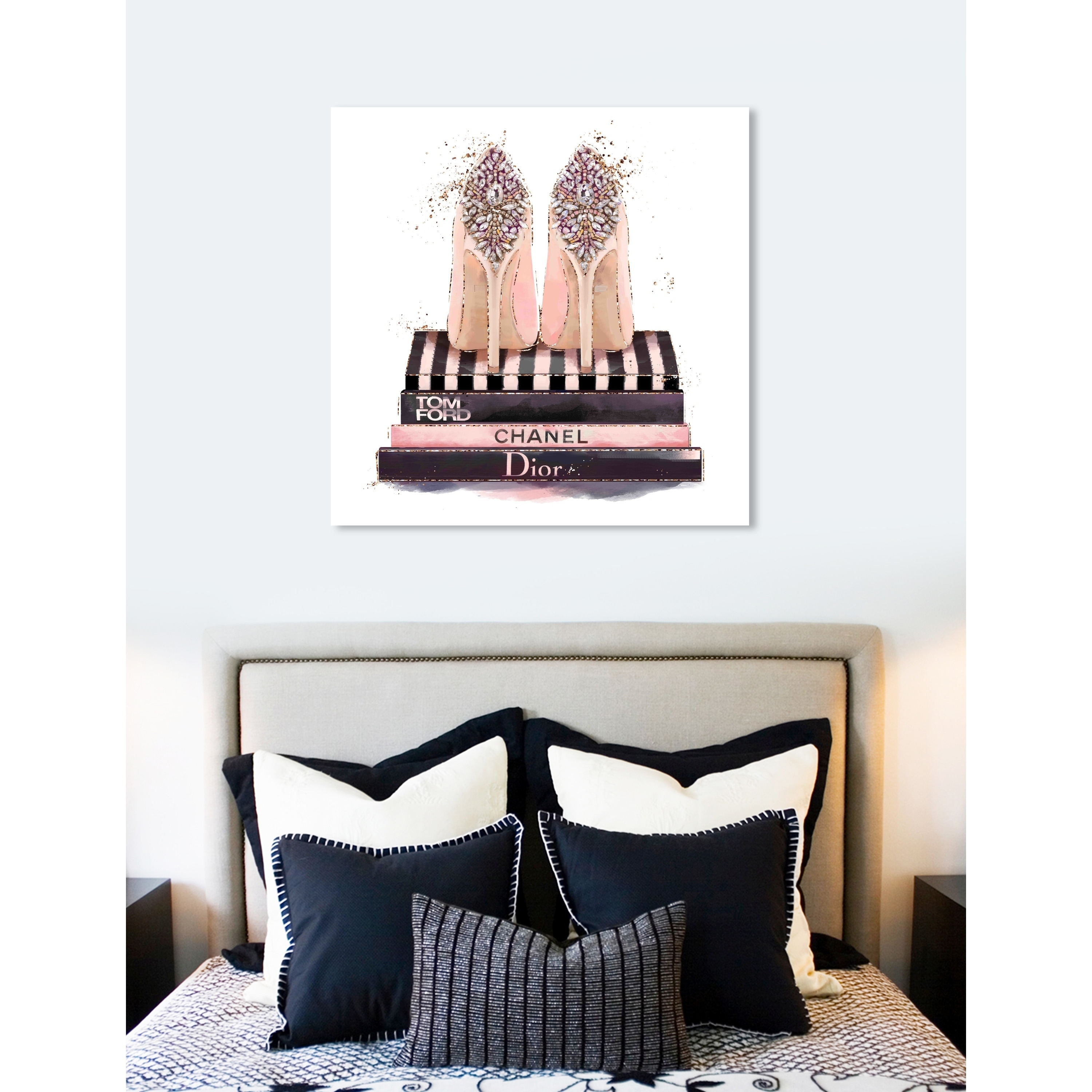 Oliver Gal 'Treasured Shoes' Fashion and Glam Wall Art Canvas Print - Pink,  White - On Sale - Bed Bath & Beyond - 26233698