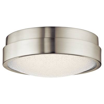 elan Piazza Brushed Nickel 13-inch Round Flush Mount - Silver
