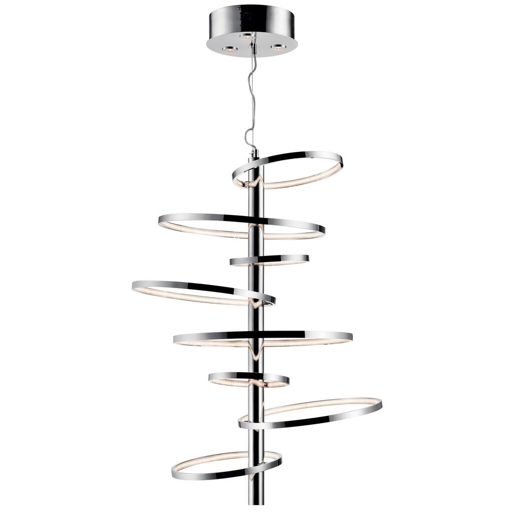elan Sirkus Chrome 8-Ring Pendant w/Canopy Lights