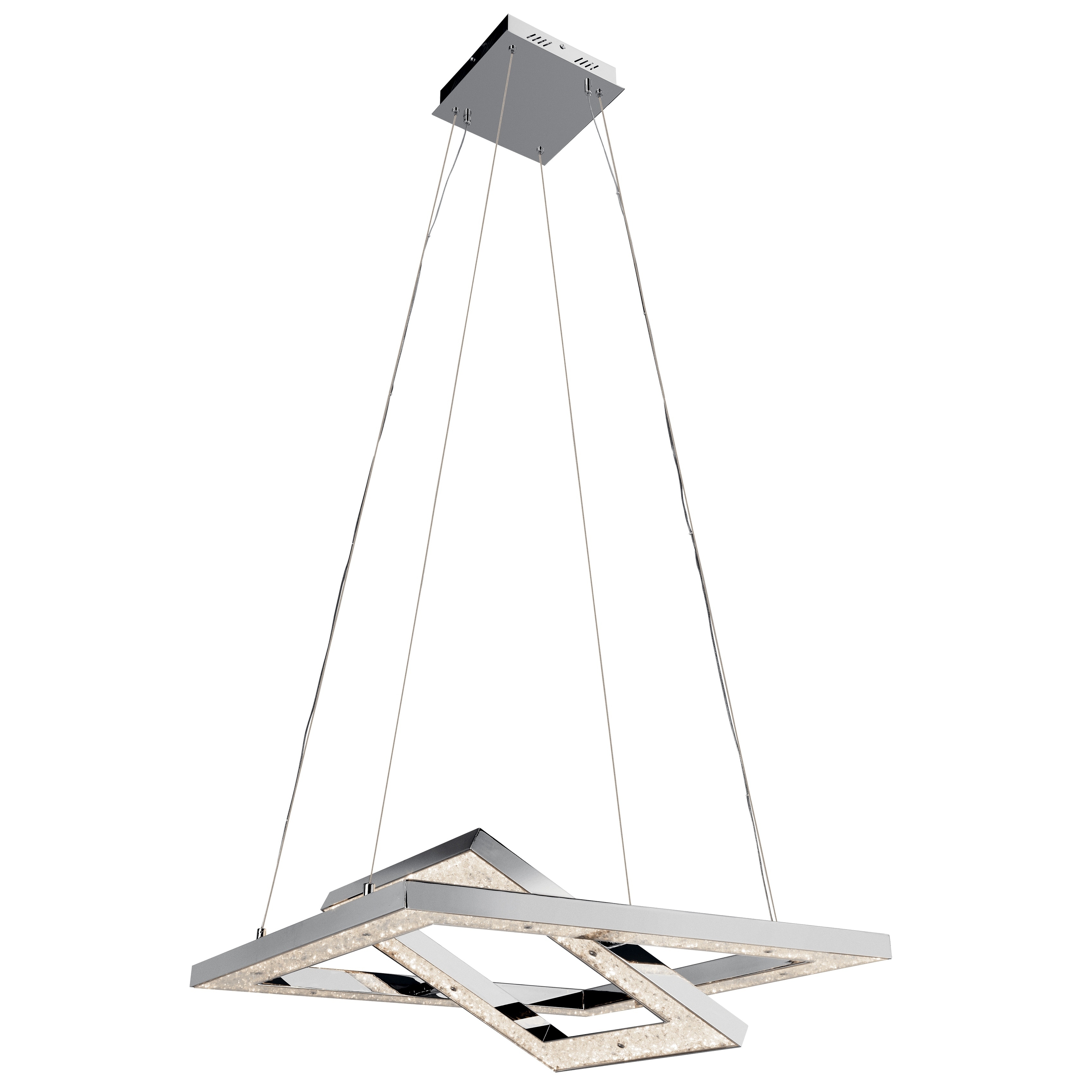 elan Crushed Ice Chrome Double Square Pendant