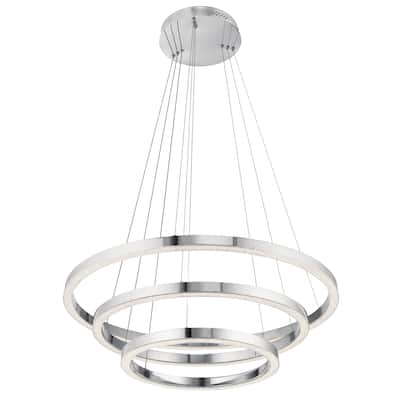 elan Opus Chrome 3-Ring Pendant