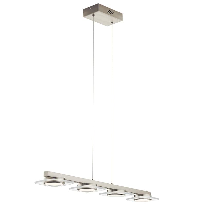 elan Azenda Brushed Nickel 4-light Linear Pendant