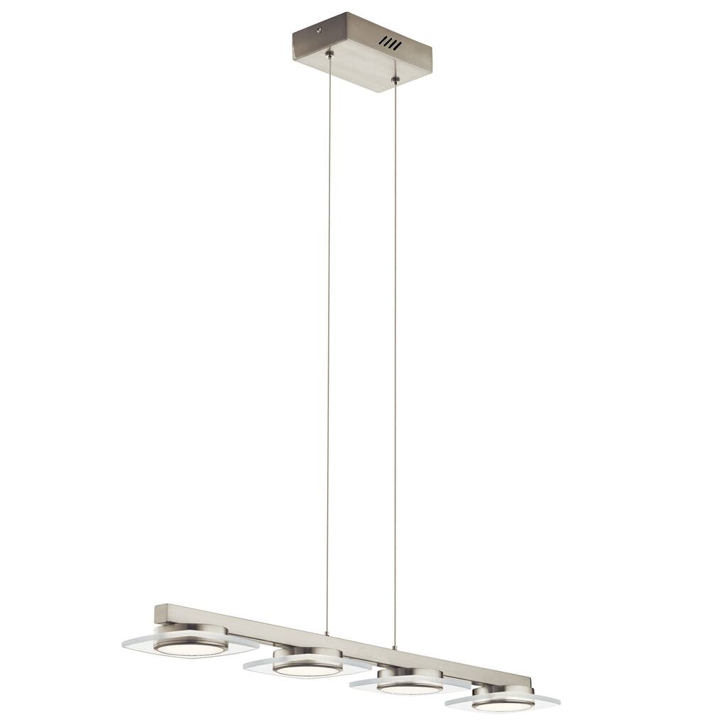 elan Azenda Brushed Nickel 4-light Linear Pendant