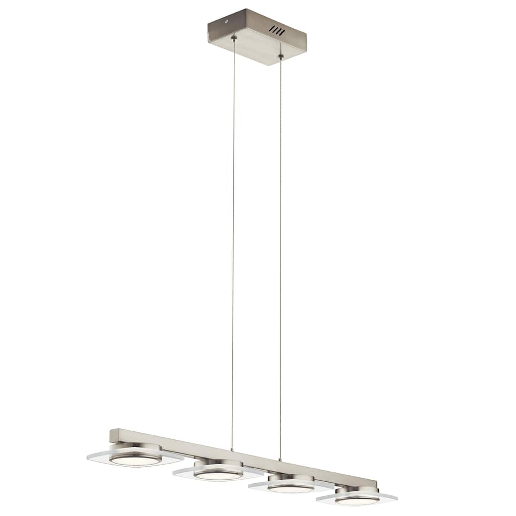 elan Azenda Brushed Nickel 4-light Linear Pendant