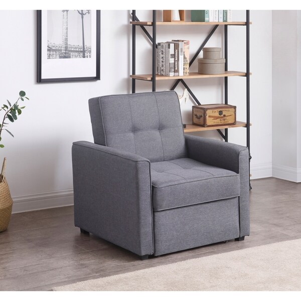 Shop Chandler Gray Convertible Arm Chair Bed - Free Shipping Today