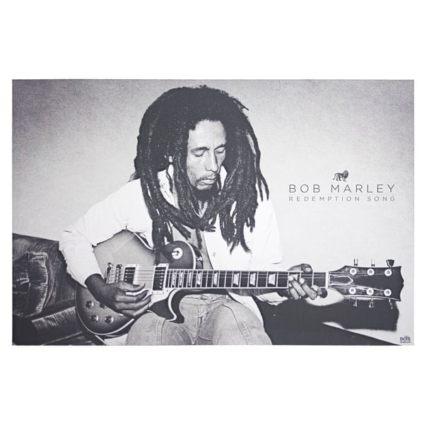 American Art Decor Licensed Bob Marley Redemption Song Canvas Art Black Overstock