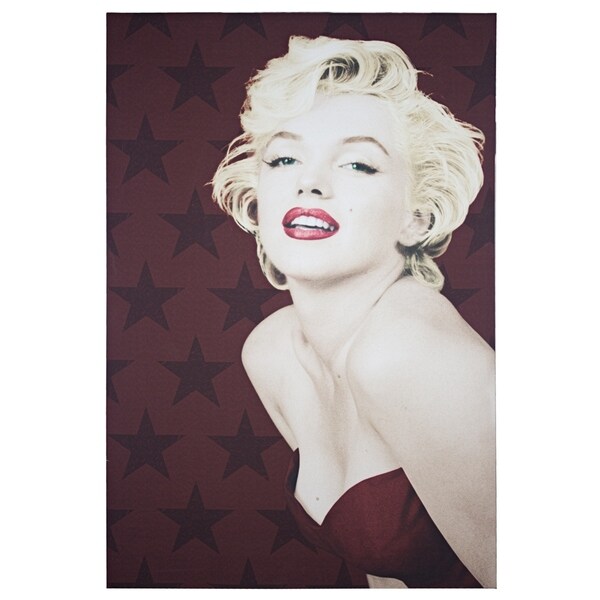 American Art Decor Licensed Marilyn Monroe Stars Canvas Wall Art - Red ...