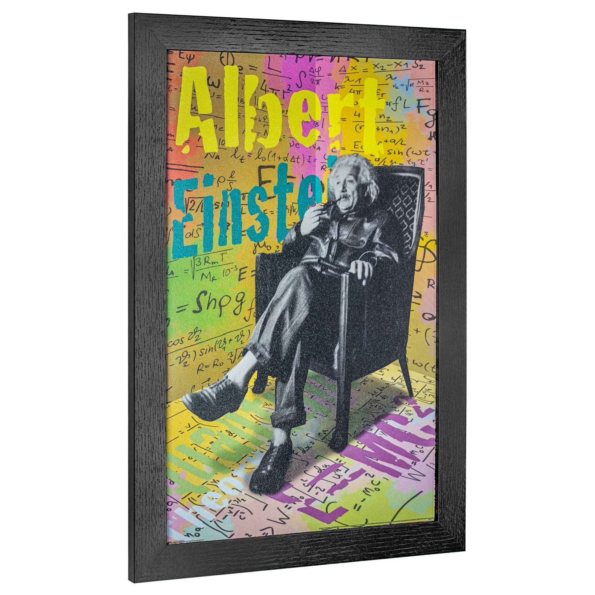 American Art Decor Albert Einstein Pop Art Framed Graphic Wall Art - Multi-color