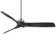 preview thumbnail 5 of 7, Minka Aire Aviation Brushed Nickel Coal 3 Blade 60 Inch Ceiling Fan