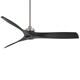 preview thumbnail 4 of 7, Minka Aire Aviation Brushed Nickel Coal 3 Blade 60 Inch Ceiling Fan