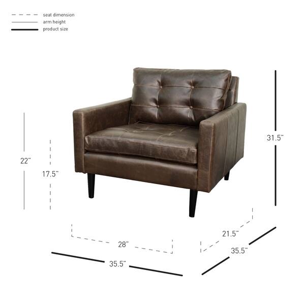 dimension image slide 3 of 2, Ritchie Bonded Leather Arm Chair
