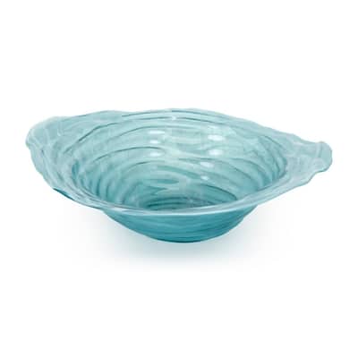 Beautiful Translucent Recycled Glass Bowl, Blue