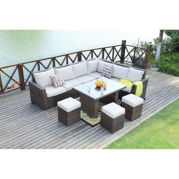 Shop 8 Piece Outdoor Sectional Sofa Set Patio Furniture By Moda