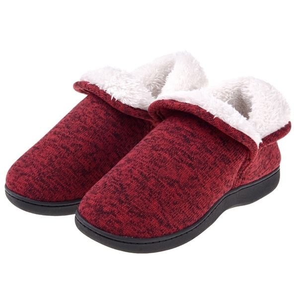 Women Warm Cotton Cable Knit Ankle High Slippers - Anti Skid Plush Fleece Indoor Outdoor Booties