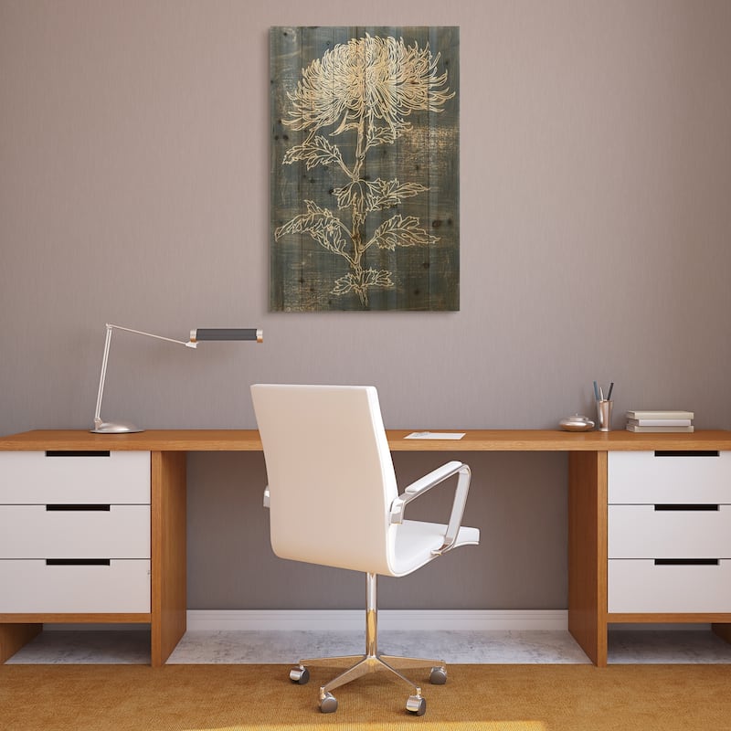 Empire Art Direct "Indigo Dance" Arte de Legno Digital Print on Solid Wood Wall Art - Grey