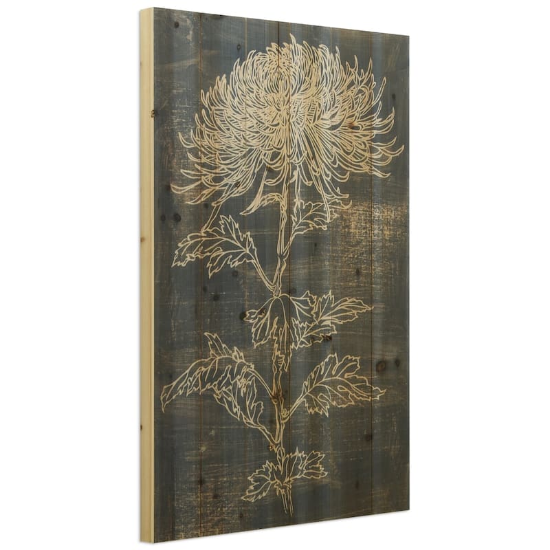 Empire Art Direct "Indigo Dance" Arte de Legno Digital Print on Solid Wood Wall Art - Grey
