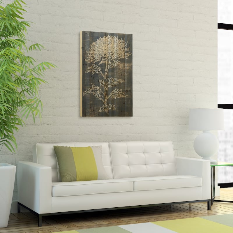 Empire Art Direct "Indigo Dance" Arte de Legno Digital Print on Solid Wood Wall Art - Grey