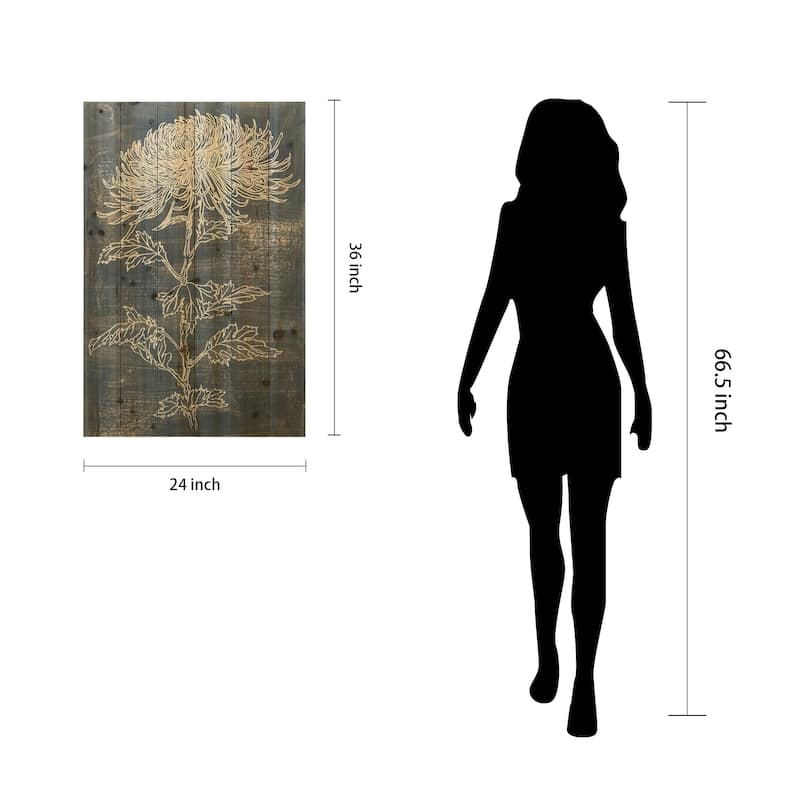 Empire Art Direct "Indigo Dance" Arte de Legno Digital Print on Solid Wood Wall Art - Grey