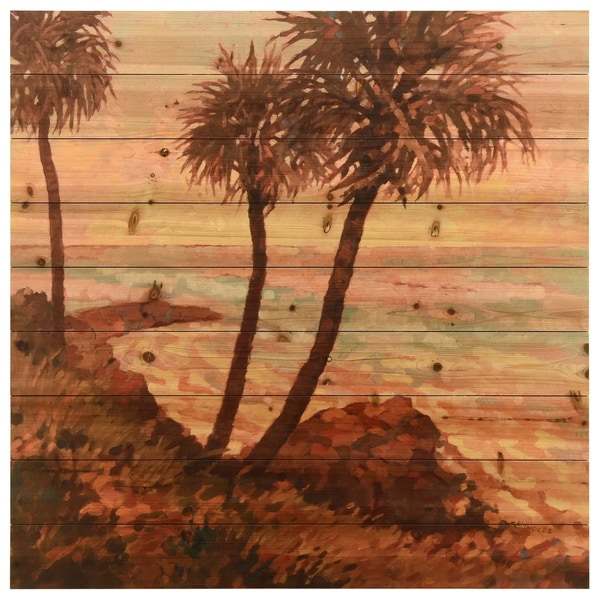 Empire Art Direct "Palm Breeze" Arte de Legno Digital Print on Solid Wood Wall Art