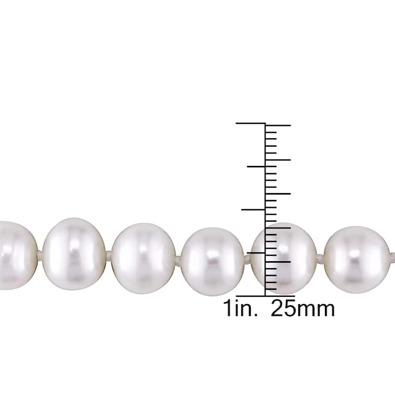 Miadora Cultured Freshwater Pearl Necklace with Silver Clasp (8-9 mm)