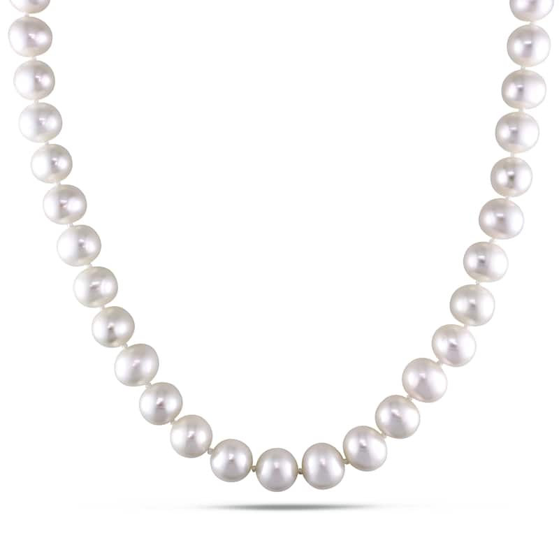 Miadora Cultured Freshwater Pearl Necklace with Silver Clasp (8-9 mm)
