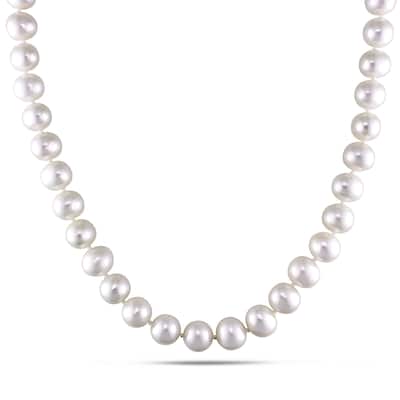 Miadora Cultured Freshwater Pearl Necklace with Silver Clasp (8-9 mm)