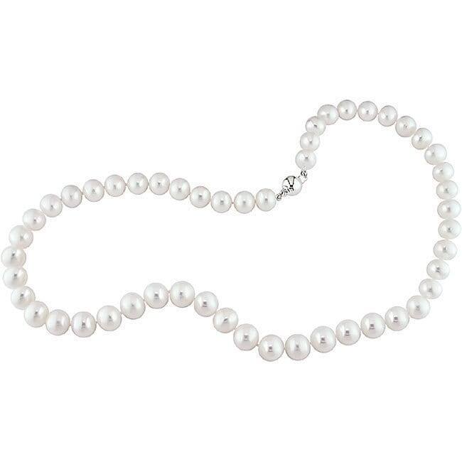 Miadora Cultured Freshwater Pearl Necklace with Silver Clasp (8-9 mm)