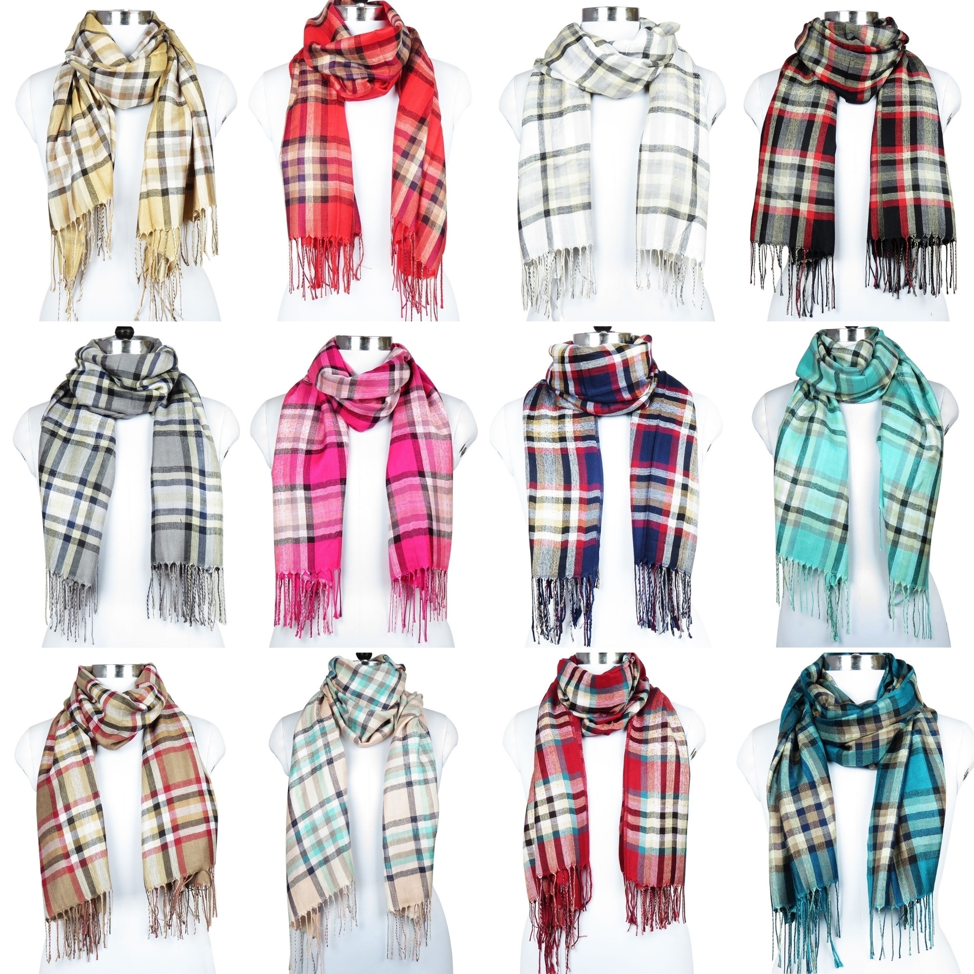 Shop Women Plaid Winter Fashion Scarfs Neck Blanket Warm Scarves