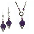 Lola's Jewelry Sterling Silver Amethyst Necklace and Earring Set