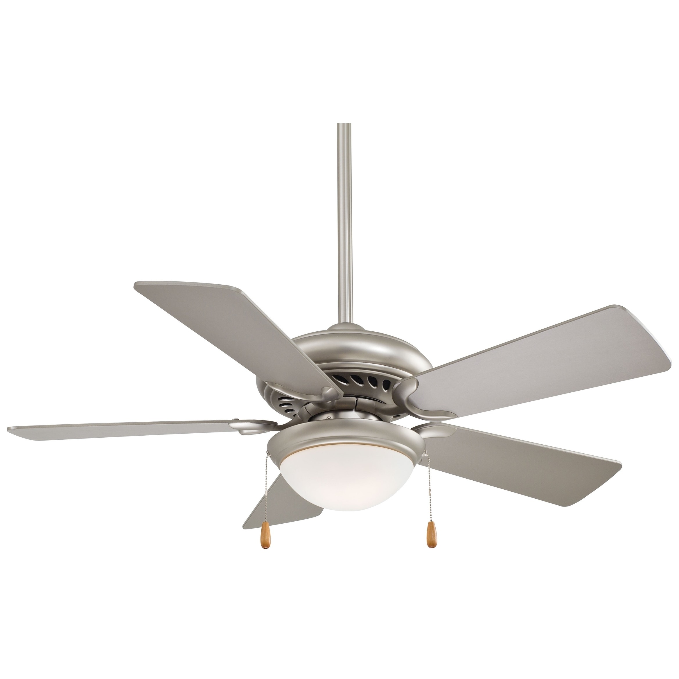 Shop Supra 44 Ceiling Fan In Brushed Steel Finish W White