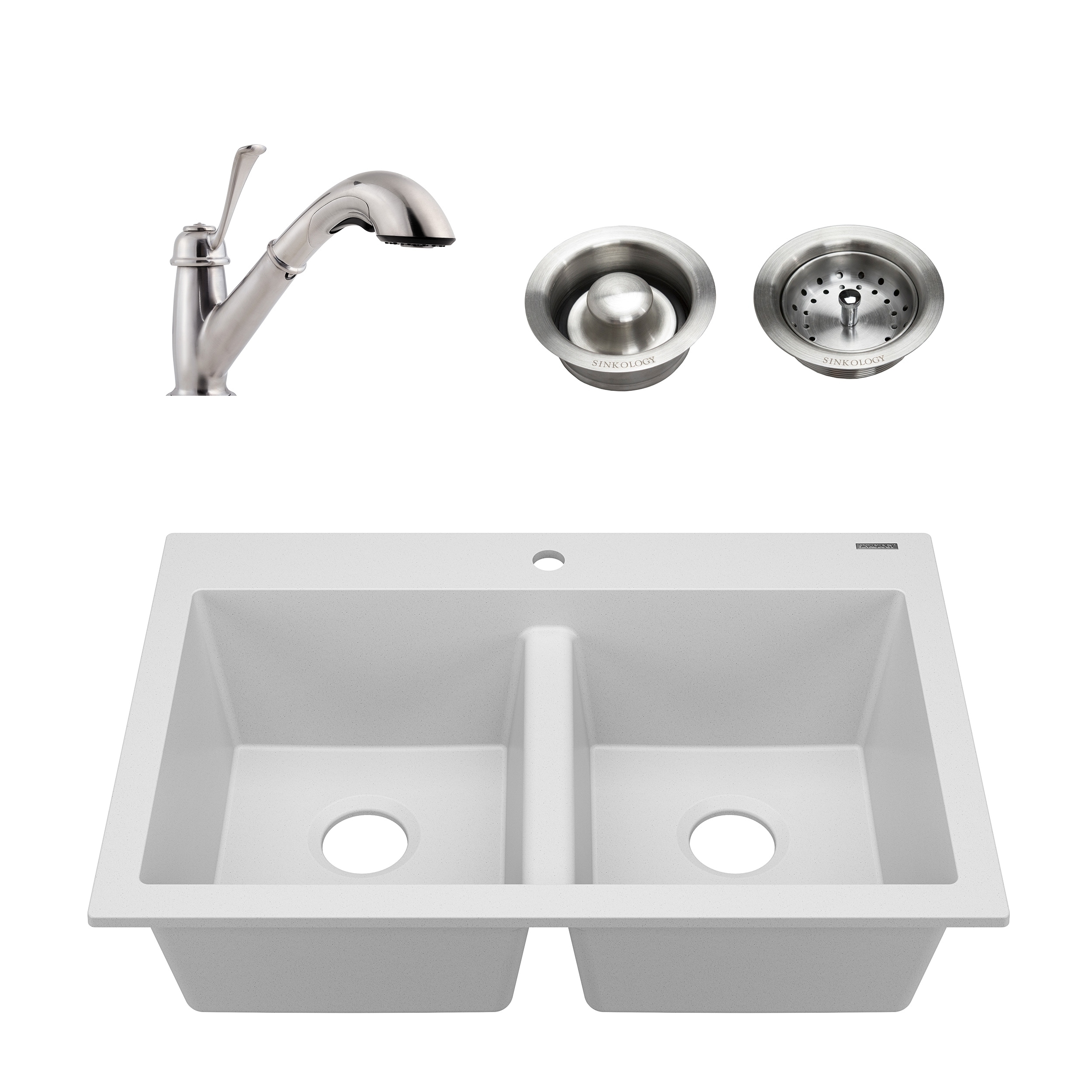 Shop Whitney White All In One Granite Composite Sink And Pfister