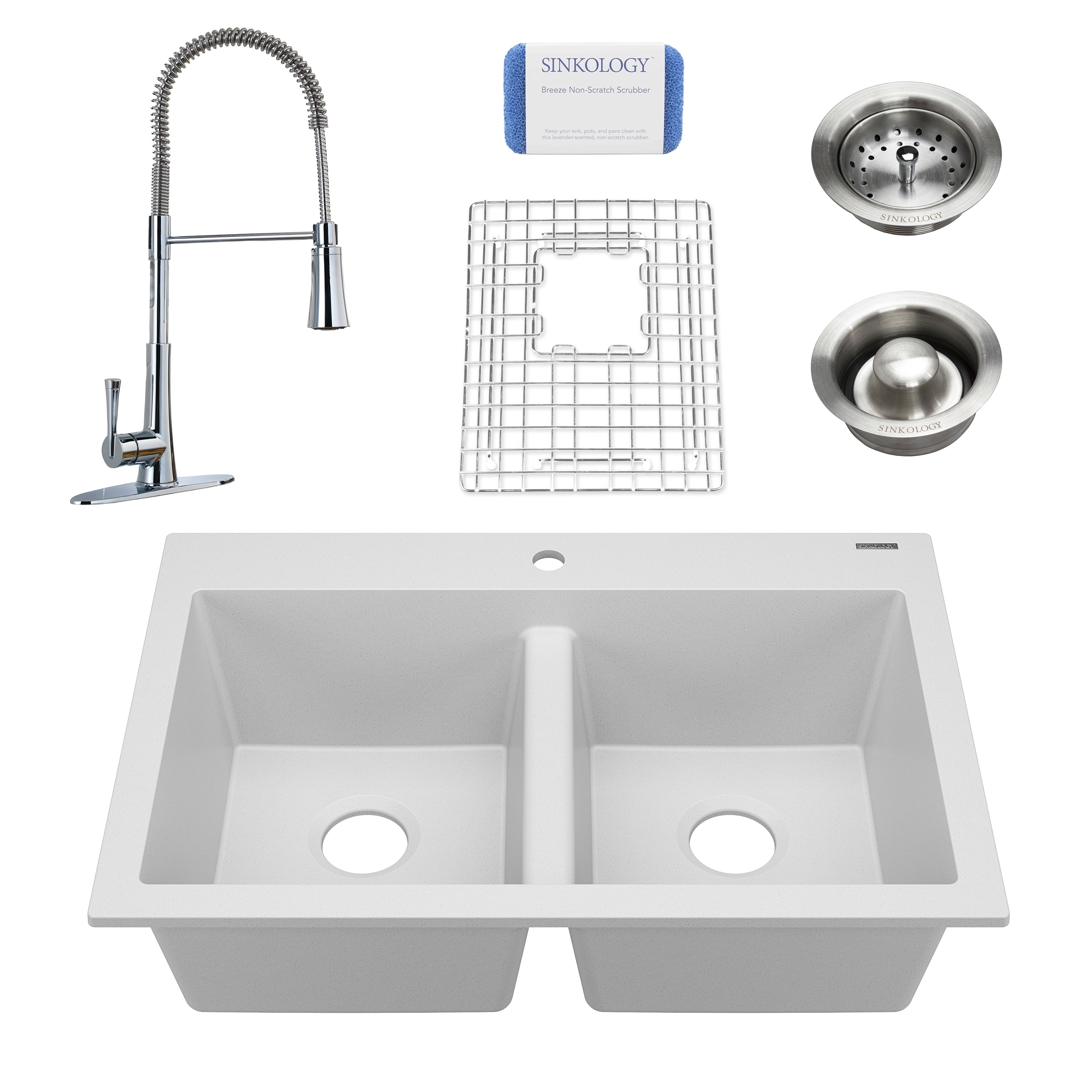 Whitney White All In One Granite Composite Sink And Pfister Whitney White All In One Granite Composite Sink And Pfister Zuri Faucet Free Shipping Today 26260156