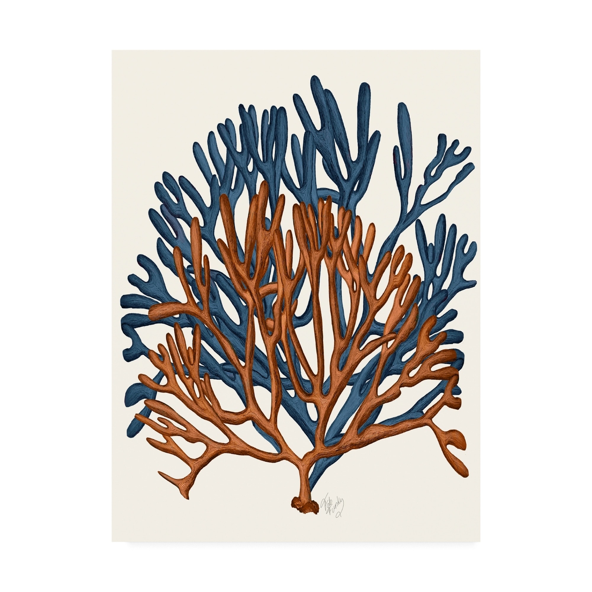 Fab Funky Blue and Orange Corals A Canvas Art - Bed Bath & Beyond