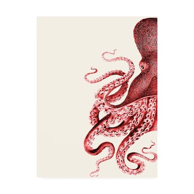 Fab Funky Octopus Red And White A Canvas Art