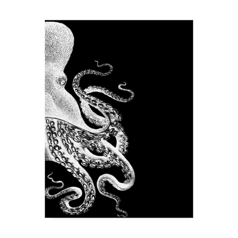 Fab Funky Octopus Black And White B Canvas Art - On Sale - Bed Bath ...