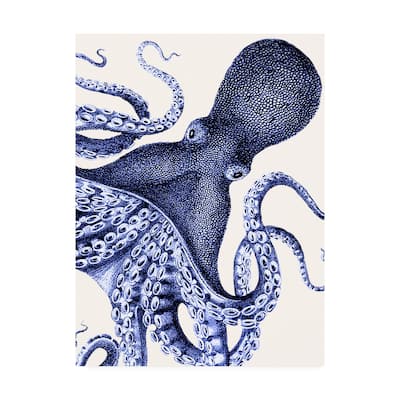 Fab Funky Landscape Blue Octopus Canvas Art